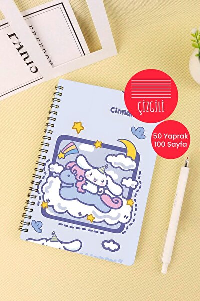 Anime Marketi Sanrio Karakterleri Tasarımlı A5 Spiralli Okul Defteri 50 Yapra...