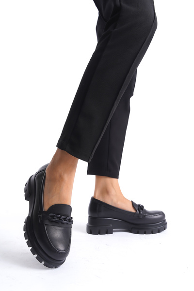 DELSOLERA Чорні туфлі оксфорди з натуральної шкіри - пряжка на товстій підошв...