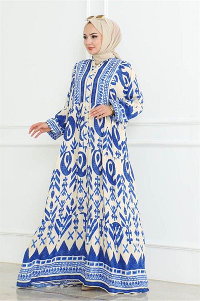 Bestenur Asilya gewebtes Viskosekleid 1058