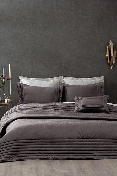 Ecocotton Feza Anthracite Double Bedspread