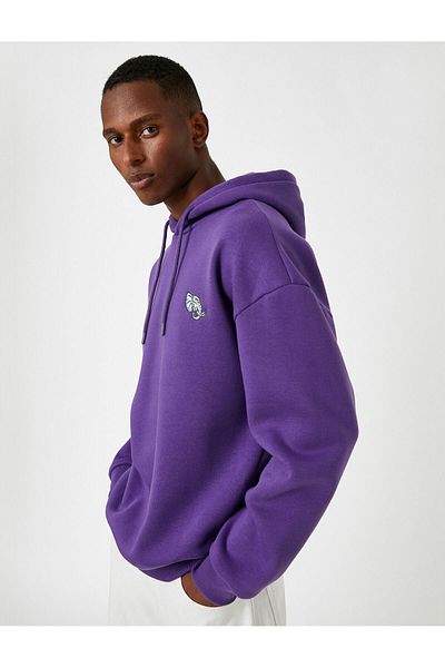 Koton Sweatshirt mit Kapuze und Stickerei