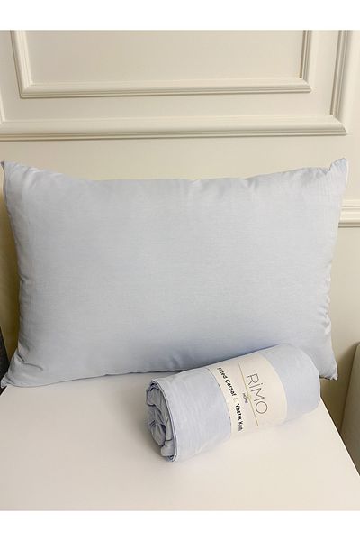 Rimo Home Battal Blue Ranforce Elastic Double Sheet - Pillowcase Quantity