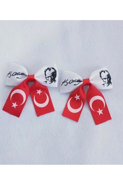 Almila Aksesuar 23 aprilie steagul turcesc cu cataramă imprimată ataturk set de 2