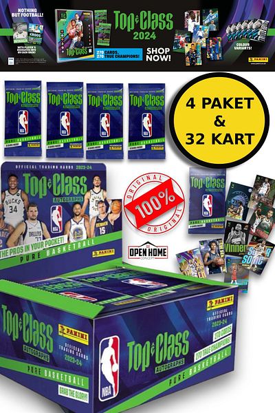TOYFEST Panini NBA Top Class 2024 - Collectible Basketball Player Cards, 4 Pack (32 Cards)