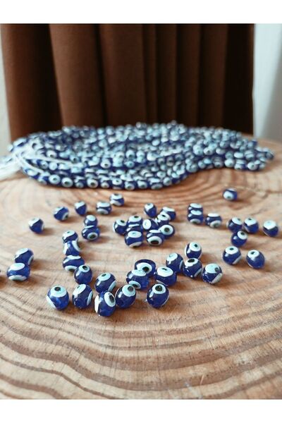 DOĞAN MUM Nazar boncuğu mum teraryum süsleme boncuk 50 adet 12mm plastik boncuk