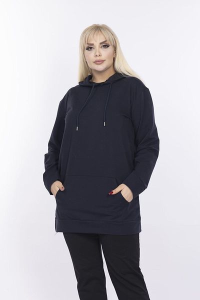 xlargebutik LARGE SIZE CLOTHING NAVY BLUE SWEATSHIRT