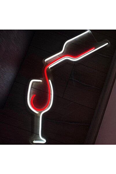 ARYA LİNA DESİGN Şarap Kadehi Neon Led Dekoratif Neon Led Aydınlatma Dekor