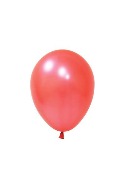 BalonEvi 12''metallic Balloon Red 10 Pieces
