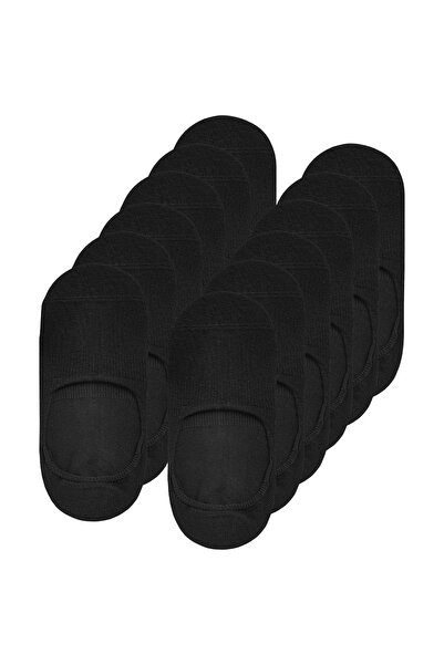 Calverton Socks 12 Pairs - Black Bamboo Silicone Plain Women'S/Men's Ballerina Socks