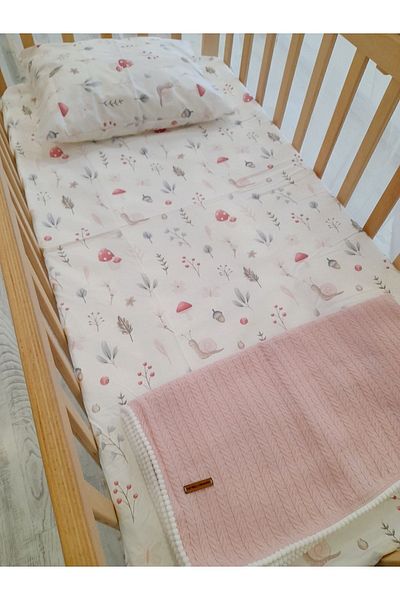 HEYBELİ ORGANİK طقم ملاءات مرنة للأطفال/الأطفال من نسيج القطن 100% // غطاء وسادة ملاءة مرنة بومبوم بيكيه