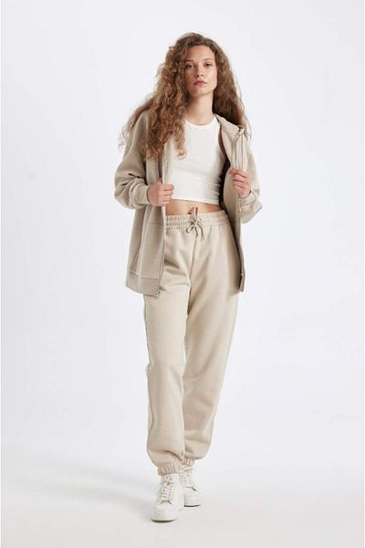 DeFacto Γυναικείο Jogger Sweatpants με Χοντρό Ύφασμα - Μακρύ Μήκος με Ελαστική Ταινία