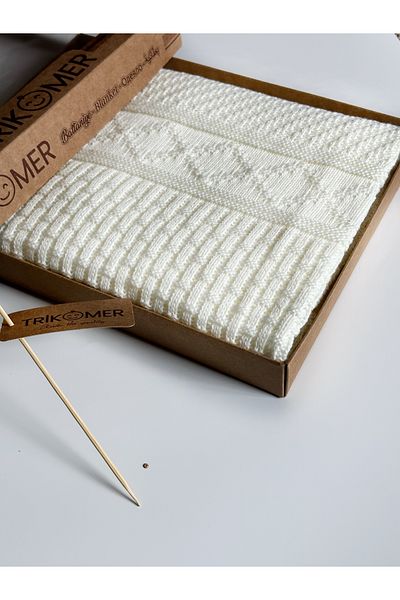 Bursa Trikomer Soft Textured Knitwear Baby Blanket - Air Permeable