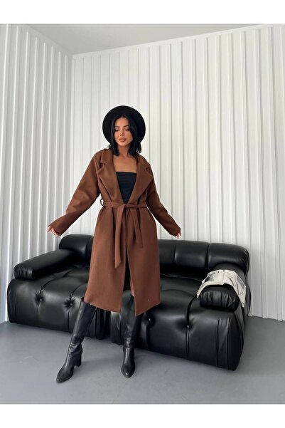 S&A Collectionn Жіночий довгий кашеміровий пальто з підкладкою та поясом