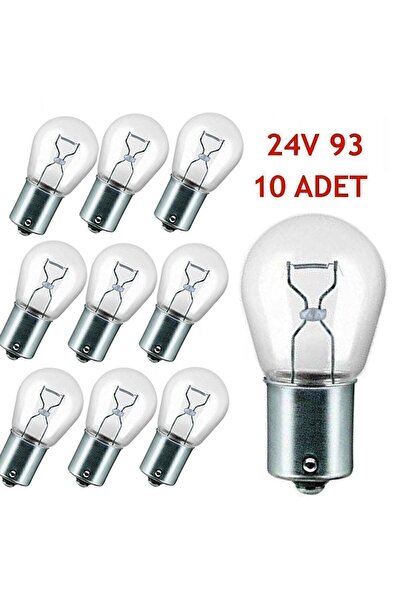 İncirOTO 24 Volt 21 Watt Sinyal Stop Ampulu 93 Tek Duy Ampul Takımı 10 Adet A...