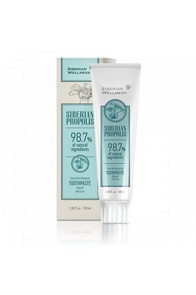 Siberian Wellness معجون أسنان للأسنان الحساسة بمكونات طبيعية بنسبة 98.7% مع البروبوليس