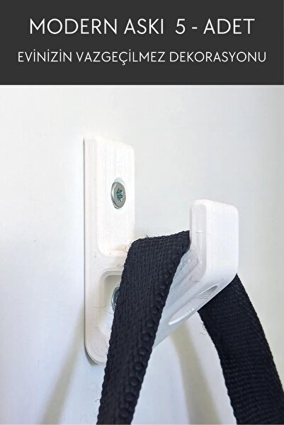 Nosa Mall Dekoratif Duvar Askısı | 5 Adet | Duvara Monte Edilen Askı | Modern...