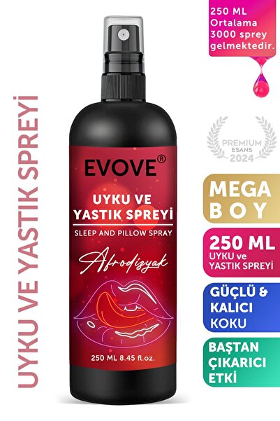 Evove Cosmetics 250 ML Afrodizyak Uyku ve Yastık Spreyi Rahatlatıcı Uyku Ve D...