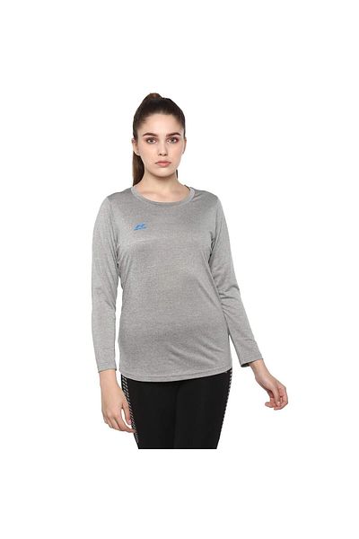 Nivia Hydra-9 T-Shirt Full Sleeve - Women, Light Grey, XS