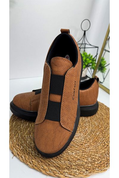 Nstil Pantofi casual pentru bărbați - negru maro, tocuri înalte, talpă cu model, pantofi sport cu vârf oval 109