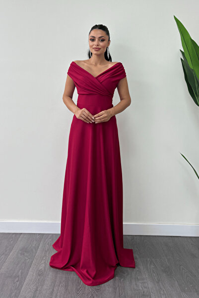 giyimmasalı Šaty Kiloş s výstřihem lodičky - klaretová červená