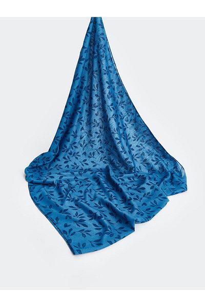 LC Waikiki ACCESORII LCW - Şal din voal pentru femei cu imprimeu bleumarin