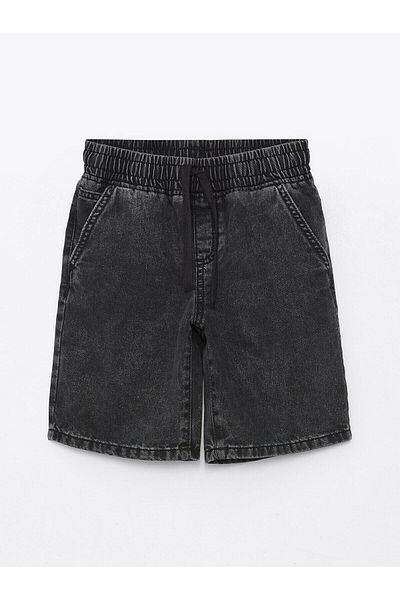 LC Waikiki Ανδρικό τζιν σορτς LCW Kids - Anthracite Washed, Άνετη εφαρμογή, Ελαστική μέση