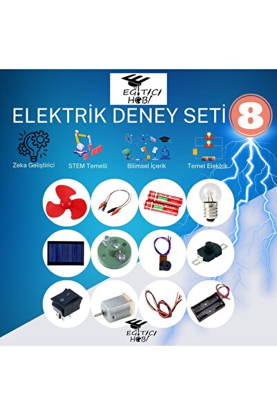 Eğitici Hobi Kutulu, Elektrik Deney Seti - 8  Bilim Seti