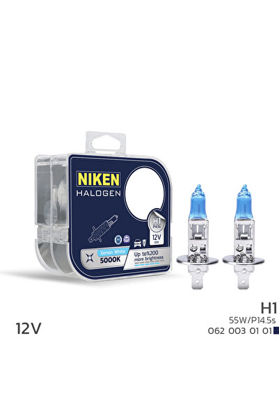 Niken 12V H1, H3. H4. H7. H11  55W BEYAZ IŞIK HALOJEN AMPUL P14.5s 5000K
