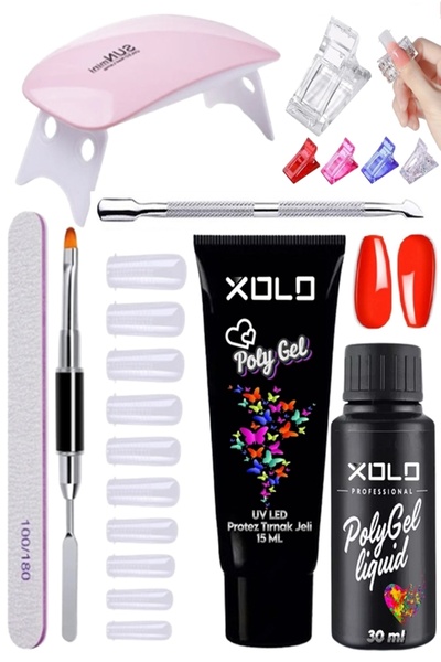xolo 30 Parça Evde Polijel Kalıcı Oje Yapma Seti Fenomen Renkler Poligel Jel ...
