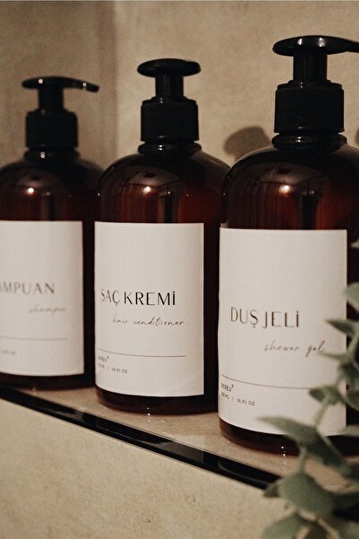 Berev 3'lü Banyo Seti Şampuan Duş Jeli Ve Saç Kremi Plastik Şişesi 500 ml