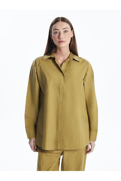LC Waikiki Γυναικείο τουνίκ Olive Green Oversize - Κλασικό πουκάμισο LCWAIKIKI