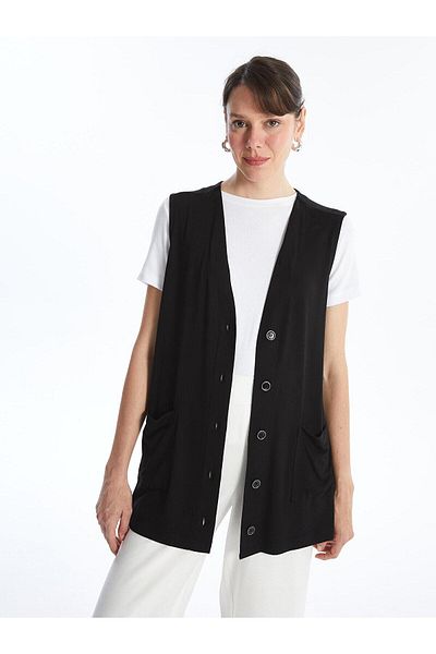 LC Waikiki Lcw Grace Women's Black V-Neck Vest - New Model