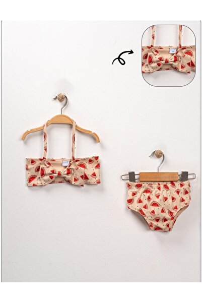 BUUFUU Flexible Printed 2-Piece Bikini Set for Baby Girl