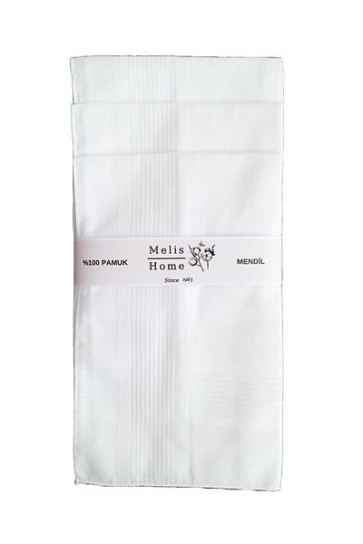 Melis Home 12 White Wipes - 40x40 Cm.100% Cotton