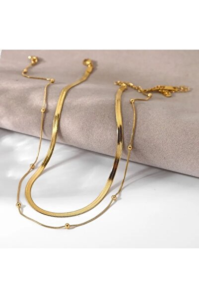 REGGENTE Yüksek Kalite 2'li İtalyan Zincir Çelik Kolye