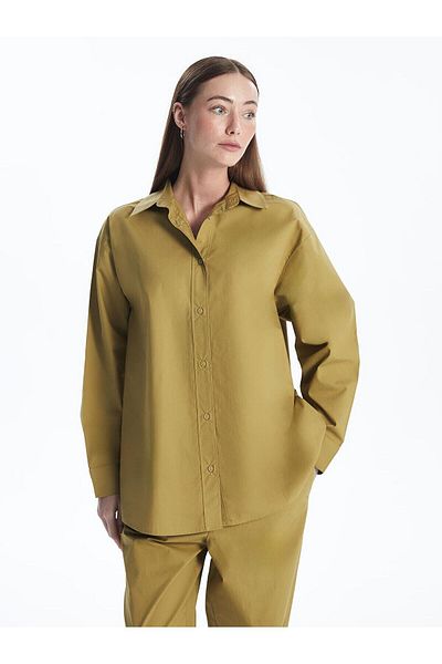 LC Waikiki Γυναικείο τουνίκ Olive Green Oversize - Κλασικό πουκάμισο LCWAIKIKI