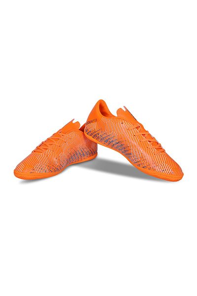 Nivia Encounter 9.0 Football Stud/Shoes (Orange/Royal Blue, 7 UK/ 8 US/ 41 EU) | Leather | Lace-Up
