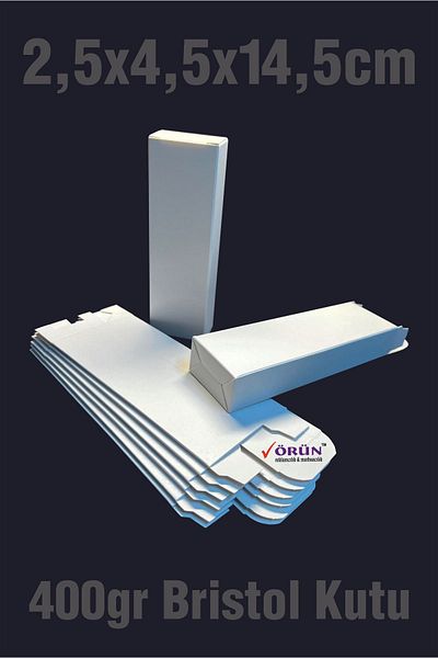 Örün Matbaa 15 Pure White Bristol Boxes in Ready-Made Product 2,5X4,5X14,5Cm