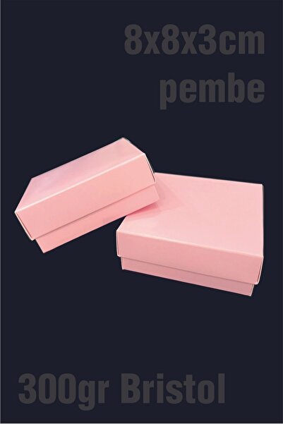 Bijuteri Kutucunuz 8x8x3cm Pembe Renk Hediyelik Takı Kutusu 25 Adet Süngeri I...