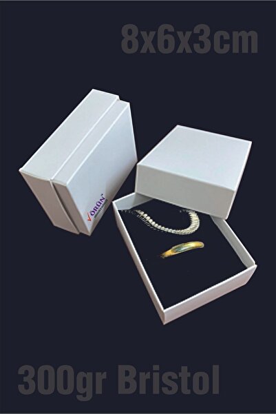 Bijuteri Kutucunuz Beyaz Renk 8x6x3cm Süngerli Takı Kutusu Kolye, Bileklik, M...