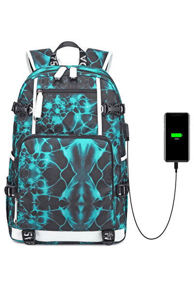 Go Veform Laptop Bölmeli, Usb Şarj Kablolu, Su Geçirmez Lise ve Günlük Kalite...