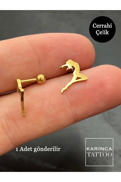 Karınca Piercing Dancer Gold Color Ear Piercing