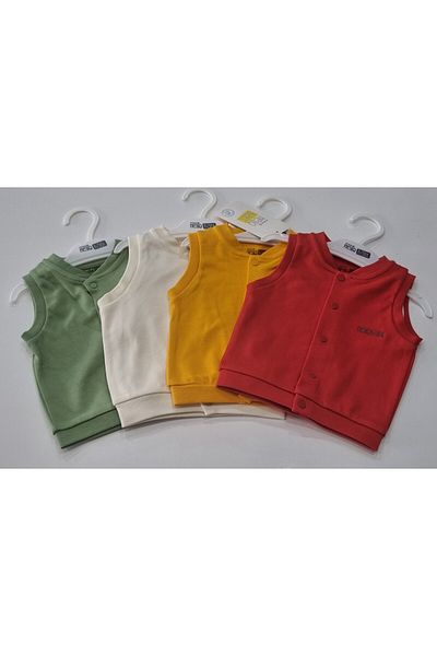 Uğur bebe Red Unisex Baby Vest - 100% Natural Cotton, Snap Fastener