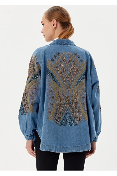 Dadali Джинсове кімоно з вишивкою