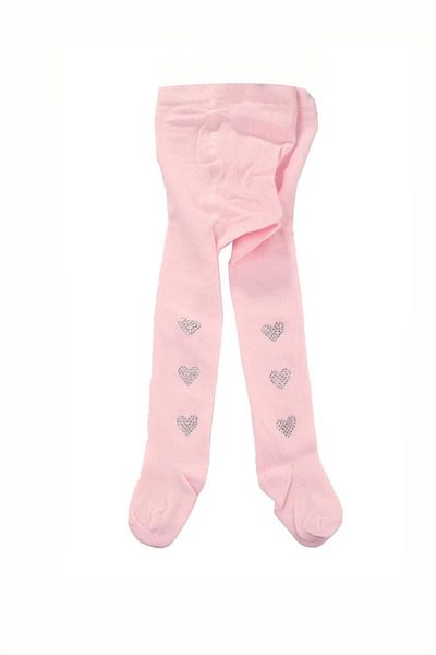 Yetiş Socks Heart-Stoned Girl's Pantyhose Pink