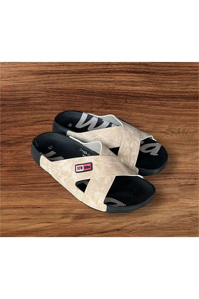 Witta Black-Beige Women's Slippers - Cross Model, Pool orthopedic sole