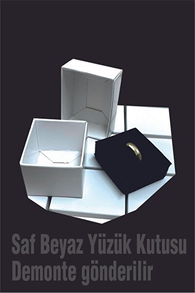 Örün Matbaa Saf Beyaz Renk Süngerli Yüzük Kutusu 5,5x4,5x3,5cm - 24 Adet Demo...