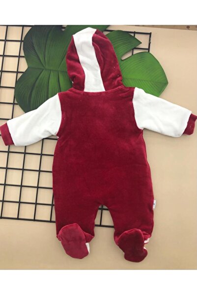 ÖRZİKİDS Winter Thick Fleece Monthly Hooded Snap Jumpsuit