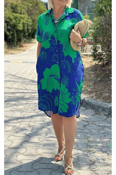 Astrea Butik Short Shirt Dress - Floral Pattern