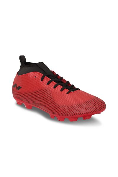 Nivia Carbonite 4.0 Football Shoes (Red/Black,7 UK/ 8 US/ 41 EU) | PVC Synthetic Leather